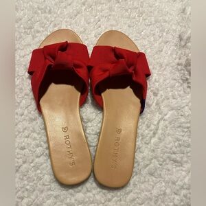 Rothy's Red Knotted Slide Sandals